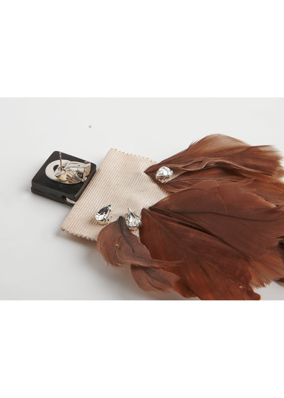 feather earring back view