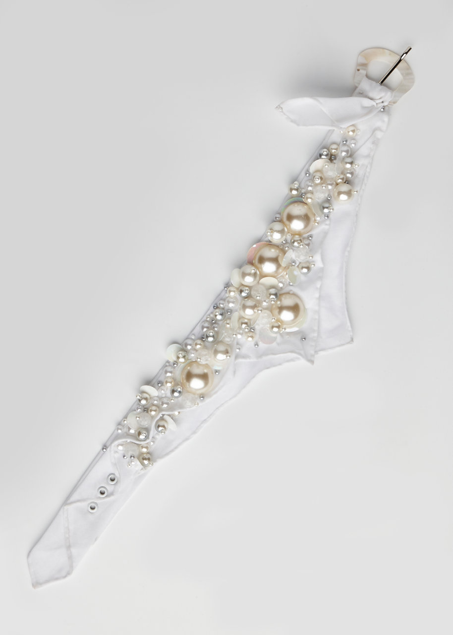 pearl neck scarf full length